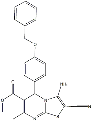 667883-37-6 methyl 3-amino-5-[4-(benzyloxy)phenyl]-2-cyano-7-methyl-5H-[1,3]thiazolo[3,2-a]pyrimidine-6-carboxylate