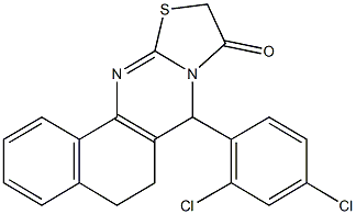 7-(2,4-dichlorophenyl)-5,7-dihydro-6H-benzo[h][1,3]thiazolo[2,3-b]quinazolin-9(10H)-one Struktur