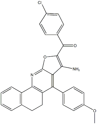 [8-amino-7-(4-methoxyphenyl)-5,6-dihydrobenzo[h]furo[2,3-b]quinolin-9-yl](4-chlorophenyl)methanone,667883-64-9,结构式