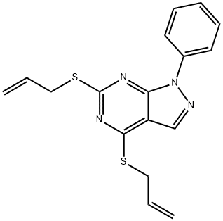 4,6-bis(allylsulfanyl)-1-phenyl-1H-pyrazolo[3,4-d]pyrimidine Structure