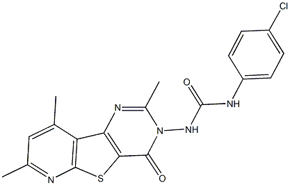 N-(4-chlorophenyl)-N'-(2,7,9-trimethyl-4-oxopyrido[3',2':4,5]thieno[3,2-d]pyrimidin-3(4H)-yl)urea 化学構造式