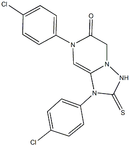 667883-85-4 1,7-bis(4-chlorophenyl)-2-thioxo-1,2,3,7-tetrahydro[1,2,4]triazolo[1,5-a]pyrazin-6(5H)-one