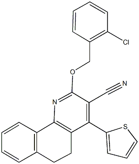 2-[(2-chlorobenzyl)oxy]-4-(2-thienyl)-5,6-dihydrobenzo[h]quinoline-3-carbonitrile,667883-97-8,结构式