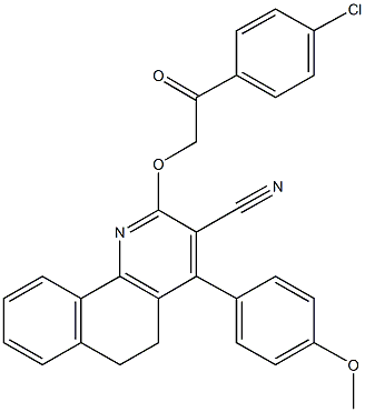 2-[2-(4-chlorophenyl)-2-oxoethoxy]-4-(4-methoxyphenyl)-5,6-dihydrobenzo[h]quinoline-3-carbonitrile Structure