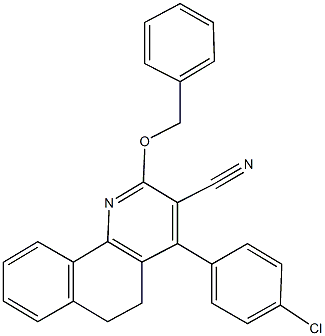 2-(benzyloxy)-4-(4-chlorophenyl)-5,6-dihydrobenzo[h]quinoline-3-carbonitrile 结构式