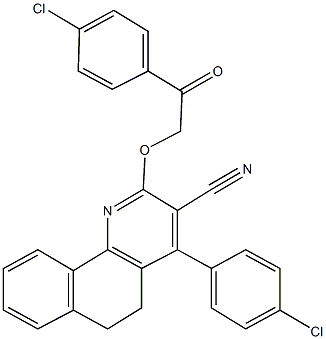 667884-03-9 4-(4-chlorophenyl)-2-[2-(4-chlorophenyl)-2-oxoethoxy]-5,6-dihydrobenzo[h]quinoline-3-carbonitrile