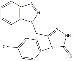 5-(1H-1,2,3-benzotriazol-1-ylmethyl)-4-(4-chlorophenyl)-2,4-dihydro-3H-1,2,4-triazole-3-thione 结构式