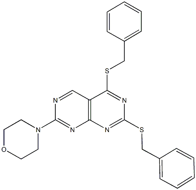 667884-10-8 2,4-bis(benzylsulfanyl)-7-(4-morpholinyl)pyrimido[4,5-d]pyrimidine