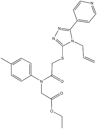 ethyl [({[4-allyl-5-(4-pyridinyl)-4H-1,2,4-triazol-3-yl]sulfanyl}acetyl)-4-methylanilino]acetate Struktur