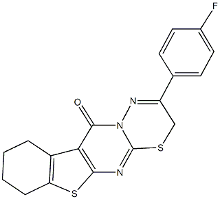 2-(4-fluorophenyl)-7,8,9,10-tetrahydro-3H,11H-[1]benzothieno[2',3':4,5]pyrimido[2,1-b][1,3,4]thiadiazin-11-one 结构式