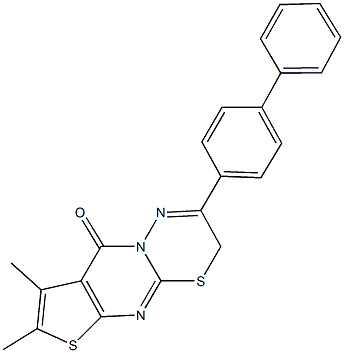 2-[1,1'-biphenyl]-4-yl-7,8-dimethyl-3H,9H-thieno[2',3':4,5]pyrimido[2,1-b][1,3,4]thiadiazin-9-one Structure