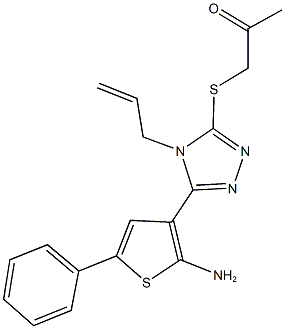 1-{[4-allyl-5-(2-amino-5-phenyl-3-thienyl)-4H-1,2,4-triazol-3-yl]sulfanyl}acetone|