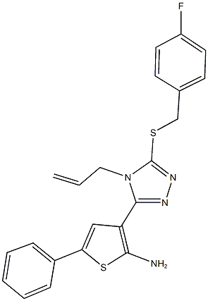 3-{4-allyl-5-[(4-fluorobenzyl)sulfanyl]-4H-1,2,4-triazol-3-yl}-5-phenyl-2-thienylamine Structure