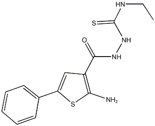 2-[(2-amino-5-phenyl-3-thienyl)carbonyl]-N-ethylhydrazinecarbothioamide Struktur