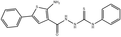 2-[(2-amino-5-phenyl-3-thienyl)carbonyl]-N-phenylhydrazinecarbothioamide,667884-49-3,结构式