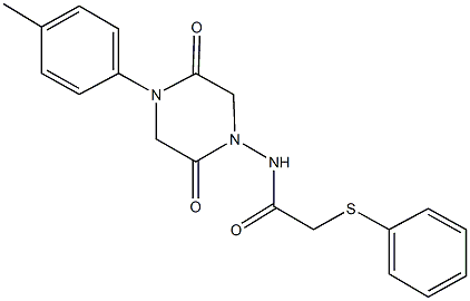 N-[4-(4-methylphenyl)-2,5-dioxo-1-piperazinyl]-2-(phenylsulfanyl)acetamide,667884-56-2,结构式