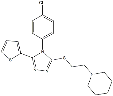 1-(2-{[4-(4-chlorophenyl)-5-(2-thienyl)-4H-1,2,4-triazol-3-yl]sulfanyl}ethyl)piperidine 结构式