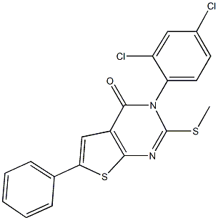 3-(2,4-dichlorophenyl)-2-(methylsulfanyl)-6-phenylthieno[2,3-d]pyrimidin-4(3H)-one Struktur