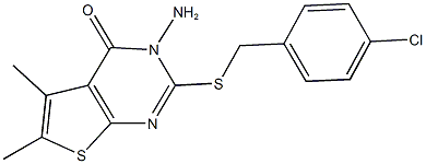 3-amino-2-[(4-chlorobenzyl)sulfanyl]-5,6-dimethylthieno[2,3-d]pyrimidin-4(3H)-one|