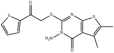 667884-81-3 3-amino-5,6-dimethyl-2-{[2-oxo-2-(2-thienyl)ethyl]sulfanyl}thieno[2,3-d]pyrimidin-4(3H)-one