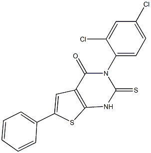3-(2,4-dichlorophenyl)-6-phenyl-2-thioxo-2,3-dihydrothieno[2,3-d]pyrimidin-4(1H)-one Struktur