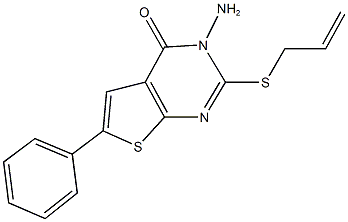 2-(allylsulfanyl)-3-amino-6-phenylthieno[2,3-d]pyrimidin-4(3H)-one Struktur