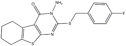 3-amino-2-[(4-fluorobenzyl)sulfanyl]-5,6,7,8-tetrahydro[1]benzothieno[2,3-d]pyrimidin-4(3H)-one,667884-96-0,结构式