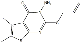 2-(allylsulfanyl)-3-amino-5,6-dimethylthieno[2,3-d]pyrimidin-4(3H)-one Struktur