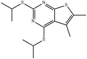 2,4-bis(isopropylsulfanyl)-5,6-dimethylthieno[2,3-d]pyrimidine 结构式