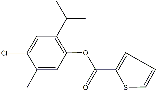 4-chloro-2-isopropyl-5-methylphenyl thiophene-2-carboxylate 化学構造式
