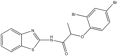 N-(1,3-benzothiazol-2-yl)-2-(2,4-dibromophenoxy)propanamide,667885-80-5,结构式