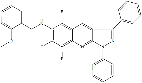 N-(2-methoxybenzyl)-N-(5,7,8-trifluoro-1,3-diphenyl-1H-pyrazolo[3,4-b]quinolin-6-yl)amine Structure