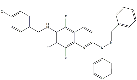 667886-26-2 N-(4-methoxybenzyl)-N-(5,7,8-trifluoro-1,3-diphenyl-1H-pyrazolo[3,4-b]quinolin-6-yl)amine