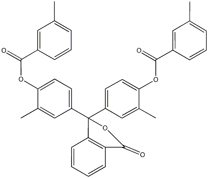 2-methyl-4-(1-{3-methyl-4-[(3-methylbenzoyl)oxy]phenyl}-3-oxo-1,3-dihydro-2-benzofuran-1-yl)phenyl 3-methylbenzoate 化学構造式