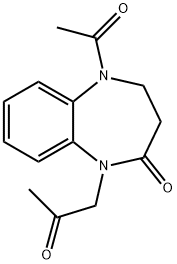 5-acetyl-1-(2-oxopropyl)-1,3,4,5-tetrahydro-2H-1,5-benzodiazepin-2-one 结构式