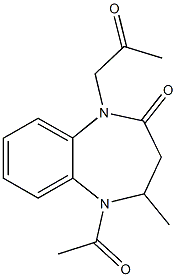 5-acetyl-4-methyl-1-(2-oxopropyl)-1,3,4,5-tetrahydro-2H-1,5-benzodiazepin-2-one Structure