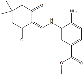 methyl 4-amino-3-{[(4,4-dimethyl-2,6-dioxocyclohexylidene)methyl]amino}benzoate Struktur