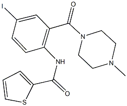 N-{4-iodo-2-[(4-methylpiperazin-1-yl)carbonyl]phenyl}thiophene-2-carboxamide 化学構造式