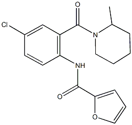 N-{4-chloro-2-[(2-methyl-1-piperidinyl)carbonyl]phenyl}-2-furamide,667889-69-2,结构式