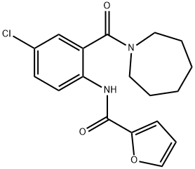 N-[2-(1-azepanylcarbonyl)-4-chlorophenyl]-2-furamide 化学構造式