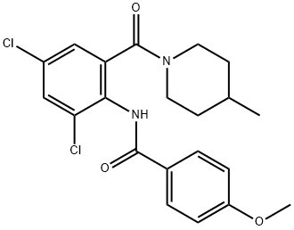 N-{2,4-dichloro-6-[(4-methyl-1-piperidinyl)carbonyl]phenyl}-4-methoxybenzamide Structure