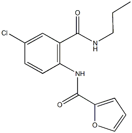 N-{4-chloro-2-[(propylamino)carbonyl]phenyl}-2-furamide 化学構造式