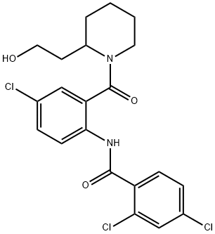 2,4-dichloro-N-(4-chloro-2-{[2-(2-hydroxyethyl)-1-piperidinyl]carbonyl}phenyl)benzamide Struktur