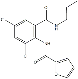 N-{2,4-dichloro-6-[(propylamino)carbonyl]phenyl}-2-furamide 结构式