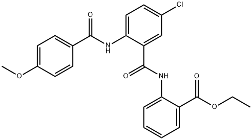 ethyl 2-({5-chloro-2-[(4-methoxybenzoyl)amino]benzoyl}amino)benzoate 化学構造式