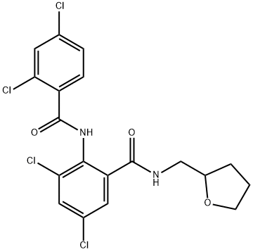 3,5-dichloro-2-[(2,4-dichlorobenzoyl)amino]-N-(tetrahydro-2-furanylmethyl)benzamide 结构式