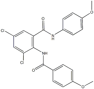 3,5-dichloro-2-[(4-methoxybenzoyl)amino]-N-(4-methoxyphenyl)benzamide Struktur