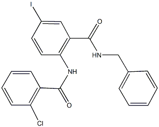 N-benzyl-2-[(2-chlorobenzoyl)amino]-5-iodobenzamide 结构式