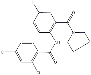 2,4-dichloro-N-[4-iodo-2-(1-pyrrolidinylcarbonyl)phenyl]benzamide Structure