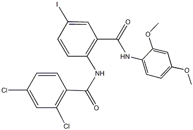 2,4-dichloro-N-{2-[(2,4-dimethoxyanilino)carbonyl]-4-iodophenyl}benzamide Structure